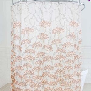 🧡🧡🧡 Tranquil Peach Floral Shower Curtain 🧡🧡🧡